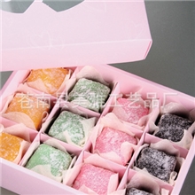 韩国官网同款12格饼干盒马卡龙盒巧克力盒西点盒粉红色