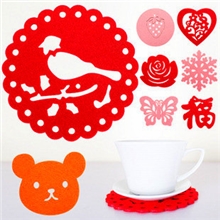 厂家直销毛毡杯垫餐垫毛毡制品创意毛毡杯垫可来图设计