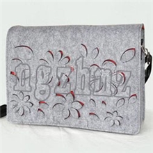 南宫振华毛毡制品时尚镂空刻花斜挎式电脑包