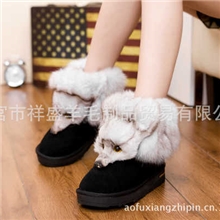 厂家直销狐狸头配饰鞋辅件雪地靴鞋子配件女士冬季靴子