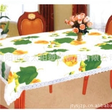 专业供应精美条纹图案PE塑料桌布台布