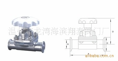 304316不锈钢快装气动隔膜阀