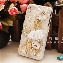 iphone4s/5手机保护壳水钻三星i9100浮雕南瓜车铁塔裙子女孩