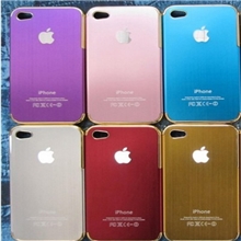 新款iphone4手机壳苹果4金属拉丝4s保护壳金边外壳批发