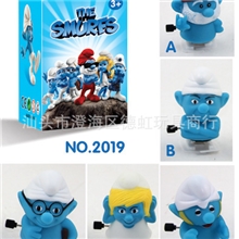 【供应】发条上链蓝精灵玩具蓝精灵蓝爸爸蓝妹妹多款混装