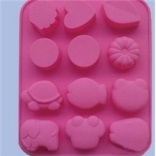 厂家直销12孔硅胶蛋糕,布丁,巧克力,糖果,手工皂模具动物系列