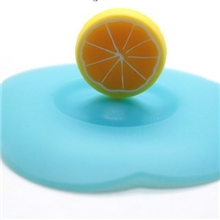 爆款供应水果形硅胶杯盖颜色可选－防漏环保-可爱美观