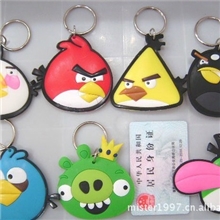 PVC橡胶厂家供应7款愤怒小鸟系列软胶钥匙扣