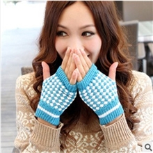 x005冬季保暖~优质毛线电脑打字手套半指手套菠萝手套2元供货