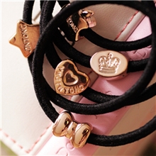 S019韩版苹果金属扣米奇五角星桃心皇冠爱心皮筋发圈皮筋头绳