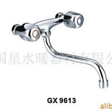 供应国星GX9613全铜双把双联厨房混水龙头(图)