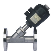 供应塑料头气动法兰角座阀DN32