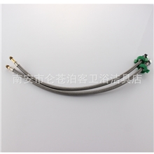 泊客厨房菜盆龙头进水软管单头冷热上水金属编织软管厂家批发