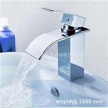 厂家批发铜皮瀑布龙头面盆龙头全铜方体瀑布龙头台盆龙头