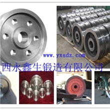 销售起重机配件山西起重车轮行车大轮双缘锻钢被动车轮锻造