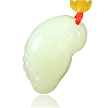 爵饰批发供应新疆和田玉吊坠知足常乐温润无暇22*13mm1500