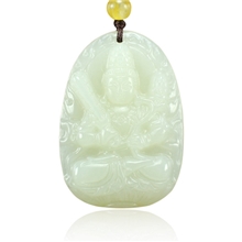 爵饰和田玉本命佛虚空藏菩萨牛虎43*30mm送证书1085