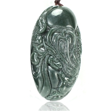 爵饰新疆和田玉手把件寿星献寿黑青色65*35MM1680