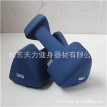 厂家优质供应浸塑三角哑铃健身彩色哑铃