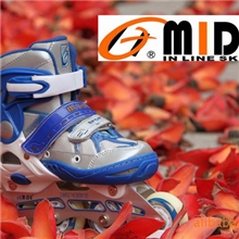 新工艺MIDU密度蓝色909可调优质高档儿童直排溜冰鞋轮滑鞋