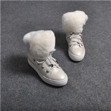 壁虎欧洲站13秋冬新款真皮兔毛公主气质系带水晶鞋微信淘宝代理