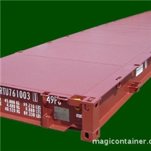 40尺平台式集装箱，运输超重、平放的货物，PlatformContainer