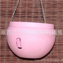 批发花盆球形吊兰盆半球形彩色吊兰盆带铁链