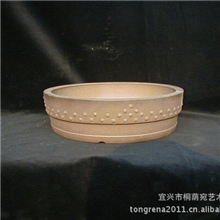 【手工】现货紫砂花盆青灰色普通鼓仔无脚