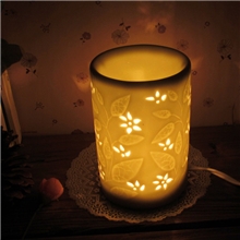 瓷国春秋生产批发陶瓷手工镂空雕刻插电香薰灯精油灯小夜灯香薰炉