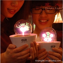 新奇特家居用品LED节能灯具台灯浪漫花火灯火花小夜灯玻璃灯