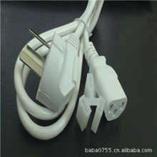 纯铜电源线1.2米白色品字尾电源线品字插头品字电源线