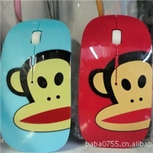 大嘴猴无线鼠标可爱卡通女生情侣超薄鼠标红光