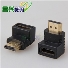 厂家供应批发电脑视频转接头转换头hdmi公对母90度弯
