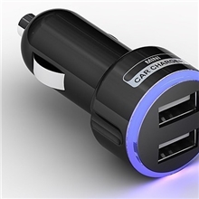 光环车充光圈双USB接口车充车载充电器DualUSBCarCharger