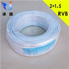 厂家直销津瓯纯铜电线电缆平行线RVB2*1.5平方95米/卷双白/信号线