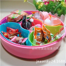 塑料糖果盒五格果盘分格糖果盒密封糖果盘五彩果盒