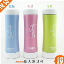 新款热销女士杯时尚情侣双层保温杯可订制LOGO