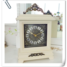 实木古法座钟桌钟静音石英机芯金属钟