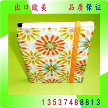 c1680热卖促销欧美复古风情布料印刷上亮胶笔记本记事本