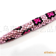 新款镶钻点钻加工贴钻文具时尚镶钻笔促销礼品镶钻笔