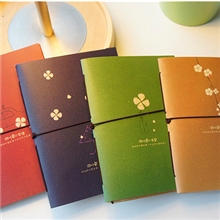 韩国文具复古牛皮纸四叶草皮绳挂件64KA6记事计划涂鸦笔记本子