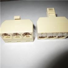 厂家直销6P4C牛角一转三接线盒中盒公转母电话电脑配件批发