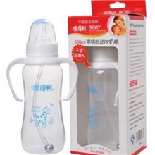 正品宝宝标准口径奶瓶爱得利a68带柄自动pp奶瓶安全无毒300ml