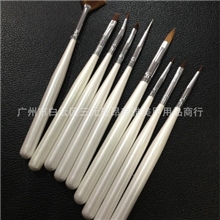 厂家直销美甲用品美甲笔珠光9支套彩绘笔水晶光疗美甲笔刷