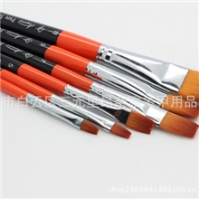 美甲笔刷韩国美甲6支套油画笔排笔光疗笔人体彩绘笔美甲工具