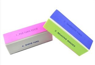 美甲工具进口四色四面步骤指甲抛光块/海绵抛光块