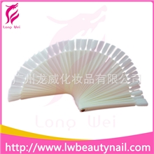 供应美甲50片透明(自然色）扇形指甲油色卡展示色板练习甲片
