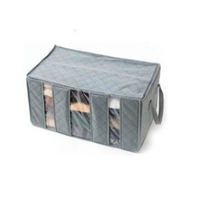 日本竹炭衣物整理袋65L除味视窗收纳箱收纳盒创意收纳用品