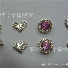 批发专用美甲饰品最新美甲金属镶钻饰品A合金蝴蝶结手机贴钻