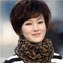 送妈妈假发短发女中年假发女主播气质蓬松超自然逼真短卷发